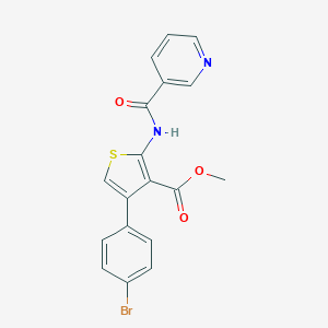 molecular formula C18H13BrN2O3S B329340 METHYL 4-(4-BROMOPHENYL)-2-(PYRIDINE-3-AMIDO)THIOPHENE-3-CARBOXYLATE 
