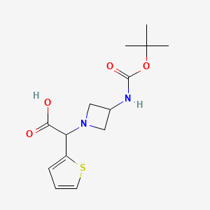 B3293408 (3-Boc-amino-azetidin-1-YL)-thiophen-2-YL-acetic acid CAS No. 885275-99-0