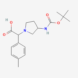 molecular formula C18H26N2O4 B3293409 (3-Boc-amino-pyrrolidin-1-yl)-p-tolyl-acetic acid CAS No. 885276-15-3