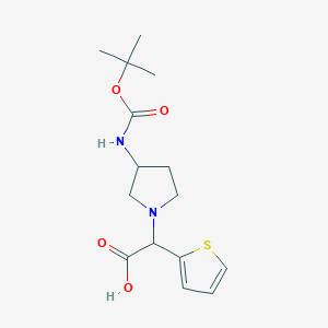 molecular formula C15H22N2O4S B3293414 (3-Boc-amino-pyrrolidin-1-YL)-thiophen-2-YL-acetic acid CAS No. 885276-25-5