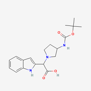 molecular formula C19H25N3O4 B3293419 (3-Boc-amino-pyrrolidin-1-YL)-(1H-indol-2-YL)-acetic acid CAS No. 885276-31-3