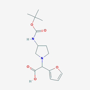 molecular formula C15H22N2O5 B3293428 (3-Boc-amino-pyrrolidin-1-YL)-furan-2-YL-acetic acid CAS No. 885276-37-9