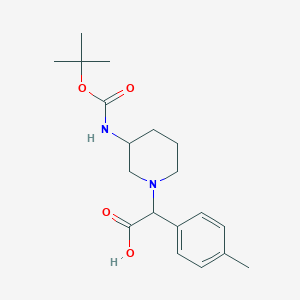 B3293429 2-(3-((tert-Butoxycarbonyl)amino)piperidin-1-yl)-2-(p-tolyl)acetic acid CAS No. 885276-43-7