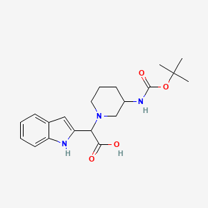 molecular formula C20H27N3O4 B3293450 (3-Boc-amino-piperidin-1-YL)-(1H-indol-2-YL)-acetic acid CAS No. 885276-55-1