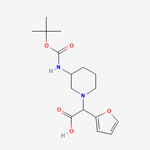 molecular formula C16H24N2O5 B3293452 (3-Boc-amino-piperidin-1-YL)-furan-2-YL-acetic acid CAS No. 885276-61-9