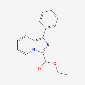 molecular formula C16H14N2O2 B3293457 1-Phenyl-imidazo[1,5-A]pyridine-3-carboxylic acid ethyl ester CAS No. 885276-81-3