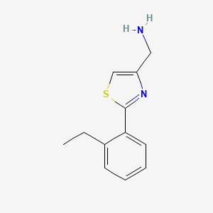 molecular formula C12H14N2S B3293494 C-[2-(2-ETHYL-PHENYL)-THIAZOL-4-YL]-METHYLAMINE CAS No. 885280-84-2