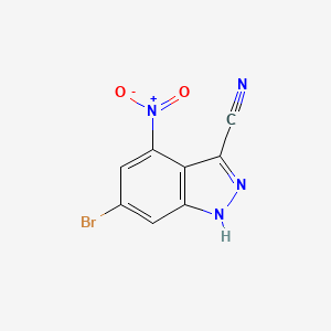 molecular formula C8H3BrN4O2 B3293527 6-bromo-4-nitro-1H-indazole-3-carbonitrile CAS No. 885518-60-5