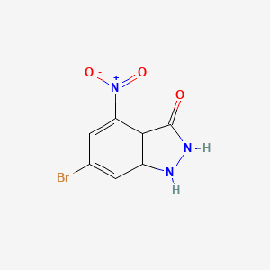 molecular formula C7H4BrN3O3 B3293535 6-Bromo-4-nitro-1,2-dihydroindazol-3-one CAS No. 885518-62-7