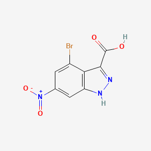 molecular formula C8H4BrN3O4 B3293550 4-Bromo-6-nitro-1H-indazole-3-carboxylic acid CAS No. 885518-64-9