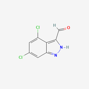molecular formula C8H4Cl2N2O B3293605 4,6-Dichloro-3-(1H)indazole carboxaldehyde CAS No. 885520-61-6