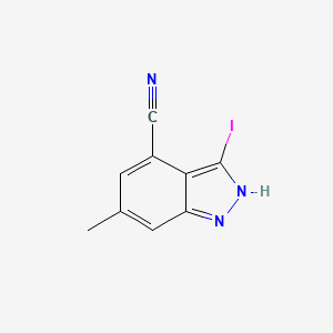 molecular formula C9H6IN3 B3293631 3-iodo-6-methyl-1H-indazole-4-carbonitrile CAS No. 885520-96-7