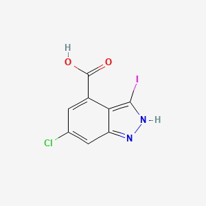 B3293724 6-Chloro-3-iodo-1H-indazole-4-carboxylic acid CAS No. 885522-24-7