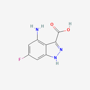 molecular formula C8H6FN3O2 B3293794 4-Amino-6-fluoro-3-indazolecarboxylic acid CAS No. 885522-86-1