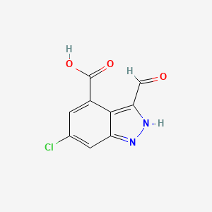 molecular formula C9H5ClN2O3 B3293824 6-Chloro-3-formyl-1H-indazole-4-carboxylic acid CAS No. 885522-93-0