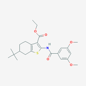 molecular formula C24H31NO5S B329386 Ethyl 6-tert-butyl-2-[(3,5-dimethoxybenzoyl)amino]-4,5,6,7-tetrahydro-1-benzothiophene-3-carboxylate 