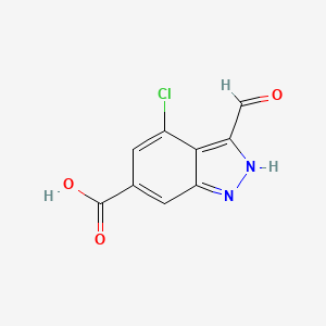molecular formula C9H5ClN2O3 B3293878 4-Chloro-6-carboxylic acid-3-(1H)indazole carboxaldehyde CAS No. 885523-22-8