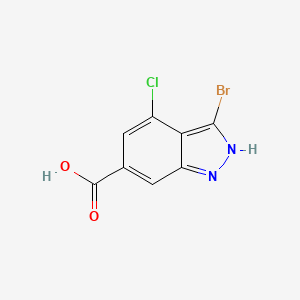 molecular formula C8H4BrClN2O2 B3293884 3-Bromo-4-chloro-1H-indazole-6-carboxylic acid CAS No. 885523-31-9