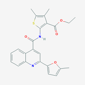 molecular formula C24H22N2O4S B329396 ETHYL 4,5-DIMETHYL-2-({[2-(5-METHYL-2-FURYL)-4-QUINOLYL]CARBONYL}AMINO)-3-THIOPHENECARBOXYLATE 