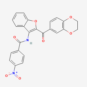 molecular formula C24H16N2O7 B3294036 N-[2-(2,3-dihydro-1,4-benzodioxine-6-carbonyl)-1-benzofuran-3-yl]-4-nitrobenzamide CAS No. 886186-07-8