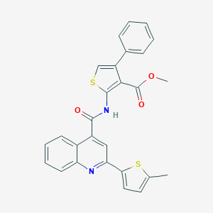 molecular formula C27H20N2O3S2 B329424 METHYL 2-({[2-(5-METHYL-2-THIENYL)-4-QUINOLYL]CARBONYL}AMINO)-4-PHENYL-3-THIOPHENECARBOXYLATE 