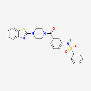 molecular formula C24H22N4O3S2 B3294274 N-{3-[4-(1,3-benzothiazol-2-yl)piperazine-1-carbonyl]phenyl}benzenesulfonamide CAS No. 886891-60-7