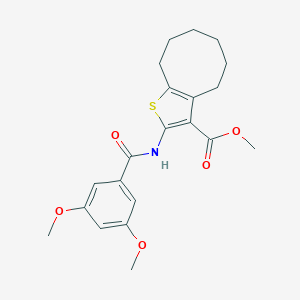 molecular formula C21H25NO5S B329432 Methyl 2-[(3,5-dimethoxybenzoyl)amino]-4,5,6,7,8,9-hexahydrocycloocta[b]thiophene-3-carboxylate 