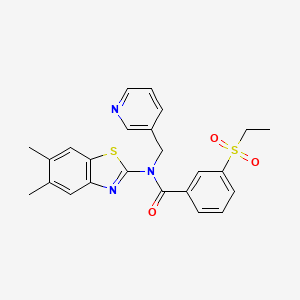 molecular formula C24H23N3O3S2 B3294392 N-(5,6-dimethyl-1,3-benzothiazol-2-yl)-3-(ethanesulfonyl)-N-[(pyridin-3-yl)methyl]benzamide CAS No. 886947-76-8