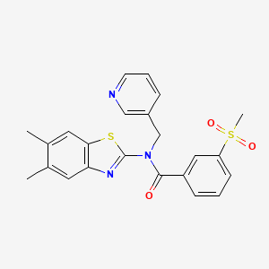 molecular formula C23H21N3O3S2 B3294398 N-(5,6-dimethyl-1,3-benzothiazol-2-yl)-3-methanesulfonyl-N-[(pyridin-3-yl)methyl]benzamide CAS No. 886947-82-6