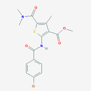 molecular formula C17H17BrN2O4S B329442 METHYL 2-(4-BROMOBENZAMIDO)-5-(DIMETHYLCARBAMOYL)-4-METHYLTHIOPHENE-3-CARBOXYLATE 