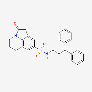 molecular formula C26H26N2O3S B3294463 N-(3,3-diphenylpropyl)-2-oxo-1-azatricyclo[6.3.1.0^{4,12}]dodeca-4,6,8(12)-triene-6-sulfonamide CAS No. 887213-66-3