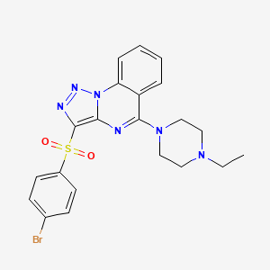 molecular formula C21H21BrN6O2S B3294469 1-[3-(4-Bromobenzenesulfonyl)-[1,2,3]triazolo[1,5-A]quinazolin-5-YL]-4-ethylpiperazine CAS No. 887214-40-6
