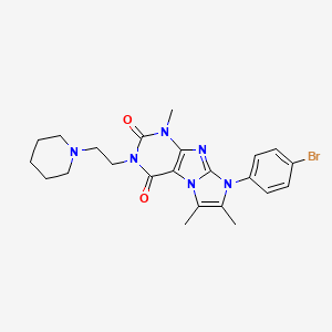 B3294477 6-(4-Bromophenyl)-4,7,8-trimethyl-2-(2-piperidin-1-ylethyl)purino[7,8-a]imidazole-1,3-dione CAS No. 887215-25-0
