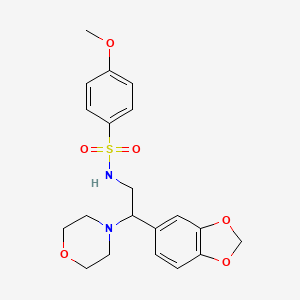 molecular formula C20H24N2O6S B3294513 N-[2-(2H-1,3-benzodioxol-5-yl)-2-(morpholin-4-yl)ethyl]-4-methoxybenzene-1-sulfonamide CAS No. 887218-96-4