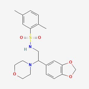 molecular formula C21H26N2O5S B3294516 N-[2-(2H-1,3-benzodioxol-5-yl)-2-(morpholin-4-yl)ethyl]-2,5-dimethylbenzene-1-sulfonamide CAS No. 887219-06-9