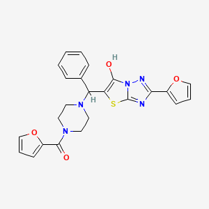 5-[[4-(2-Furoyl)piperazin-1-yl](phenyl)methyl]-2-(2-furyl)[1,3]thiazolo[3,2-b][1,2,4]triazol-6-ol
