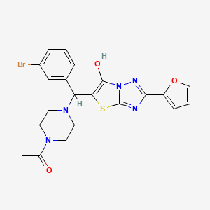 1-(4-((3-Bromophenyl)(2-(furan-2-yl)-6-hydroxythiazolo[3,2-b][1,2,4]triazol-5-yl)methyl)piperazin-1-yl)ethanone