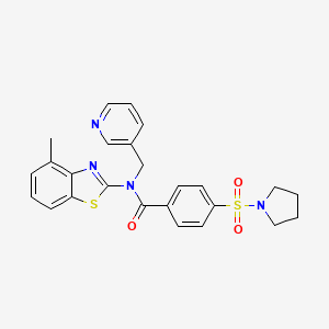 molecular formula C25H24N4O3S2 B3294652 N-(4-methyl-1,3-benzothiazol-2-yl)-N-[(pyridin-3-yl)methyl]-4-(pyrrolidine-1-sulfonyl)benzamide CAS No. 887459-20-3
