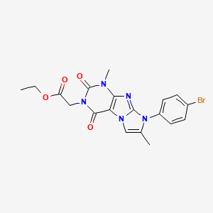 molecular formula C19H18BrN5O4 B3294693 Ethyl 2-[6-(4-bromophenyl)-4,7-dimethyl-1,3-dioxopurino[7,8-a]imidazol-2-yl]acetate CAS No. 887467-43-8