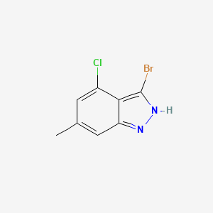molecular formula C8H6BrClN2 B3294709 3-Bromo-4-chloro-6-methyl-1H-indazole CAS No. 887567-75-1