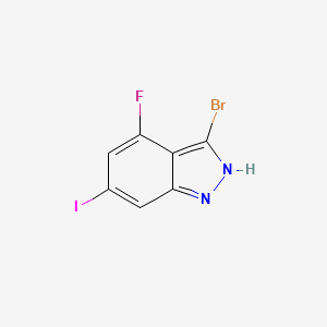 molecular formula C7H3BrFIN2 B3294783 3-bromo-4-fluoro-6-iodo-2H-indazole CAS No. 887568-04-9