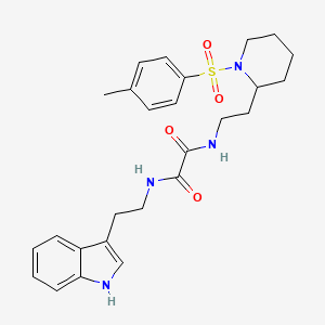 molecular formula C26H32N4O4S B3295432 N-[2-(1H-indol-3-yl)ethyl]-N'-{2-[1-(4-methylbenzenesulfonyl)piperidin-2-yl]ethyl}ethanediamide CAS No. 887860-77-7