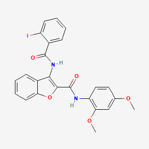 molecular formula C24H19IN2O5 B3295450 N-(2,4-dimethoxyphenyl)-3-(2-iodobenzamido)-1-benzofuran-2-carboxamide CAS No. 887885-24-7