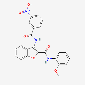 molecular formula C23H17N3O6 B3295471 N-(2-methoxyphenyl)-3-(3-nitrobenzamido)-1-benzofuran-2-carboxamide CAS No. 887891-66-9