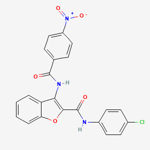 molecular formula C22H14ClN3O5 B3295480 N-(4-chlorophenyl)-3-(4-nitrobenzamido)-1-benzofuran-2-carboxamide CAS No. 887894-35-1