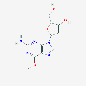 molecular formula C₁₂H₁₉N₅O₄ B032957 5-(2-Amino-6-ethoxypurin-9-yl)-2-(hydroxymethyl)oxolan-3-ol CAS No. 50704-46-6