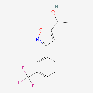 molecular formula C12H10F3NO2 B3295780 5-(1-Hydroxyethyl)-3-(3-trifluoroethyl)-isoxazole CAS No. 889939-00-8