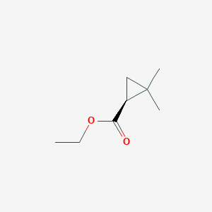 molecular formula C8H14O2 B3295865 Cyclopropanecarboxylic acid, 2,2-dimethyl-, ethyl ester, (S)- CAS No. 89007-61-4