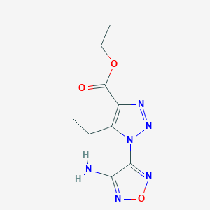 molecular formula C9H12N6O3 B3295873 ethyl 1-(4-amino-1,2,5-oxadiazol-3-yl)-5-ethyl-1H-1,2,3-triazole-4-carboxylate CAS No. 890093-89-7