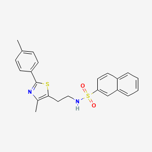 molecular formula C23H22N2O2S2 B3295931 N-{2-[4-methyl-2-(4-methylphenyl)-1,3-thiazol-5-yl]ethyl}naphthalene-2-sulfonamide CAS No. 890954-86-6